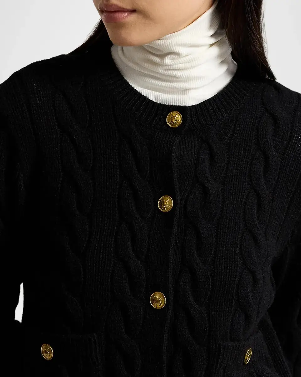 Polo Ralph Lauren Wool-Cashmere Cable-Knit Cardigan | Thumbnail 5