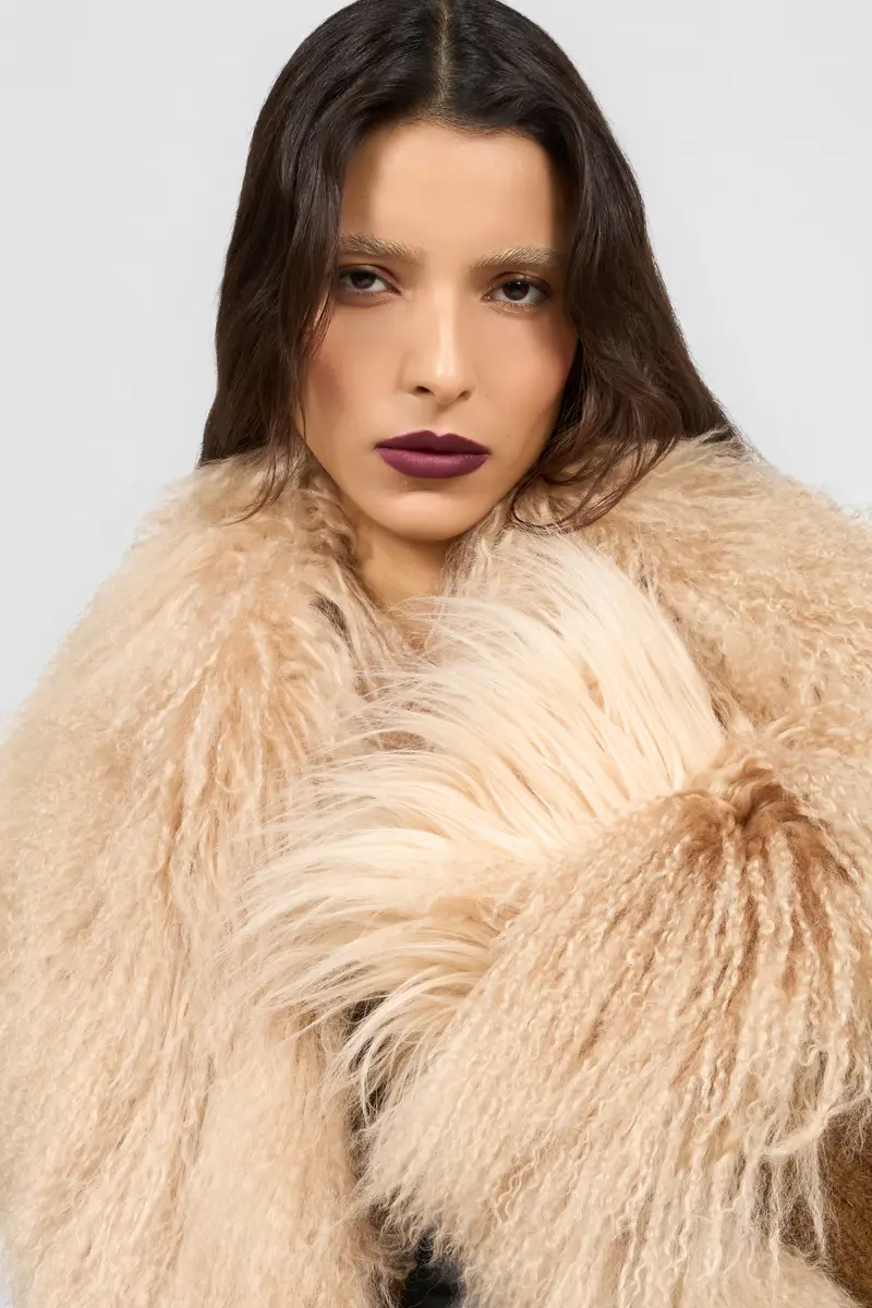 Roberto Cavalli Ribbed Knit Coat With Faux Fur | Thumbnail 4 Roberto Cavalli Ribbed Knit Coat With Faux Fur | Thumbnail 4
