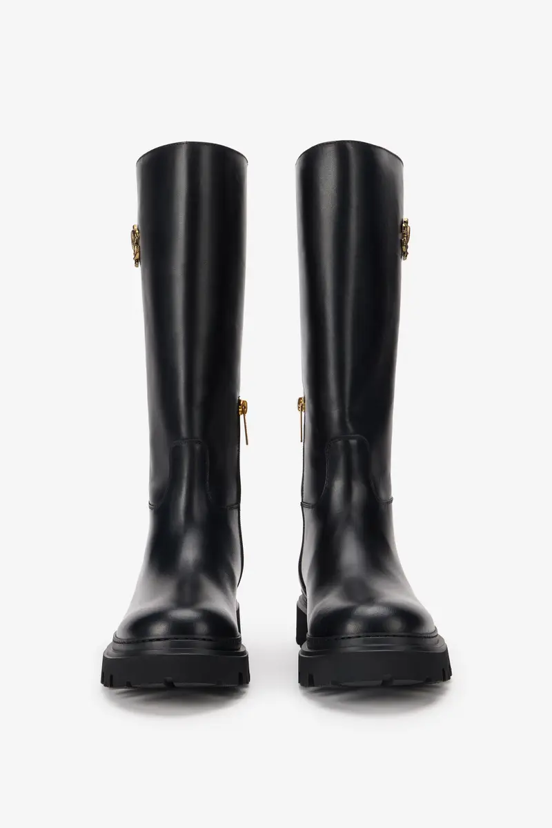 Roberto Cavalli Black Boots With Gold Emblem | Thumbnail 4 Roberto Cavalli Black Boots With Gold Emblem | Thumbnail 4
