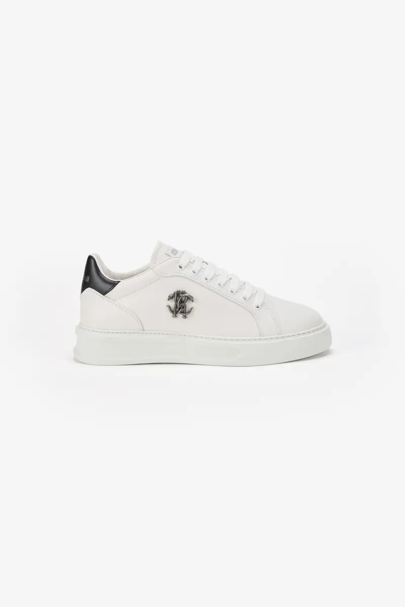 Roberto Cavalli White Sneakers With Metallic Crest | Thumbnail 2 Roberto Cavalli White Sneakers With Metallic Crest | Thumbnail 2