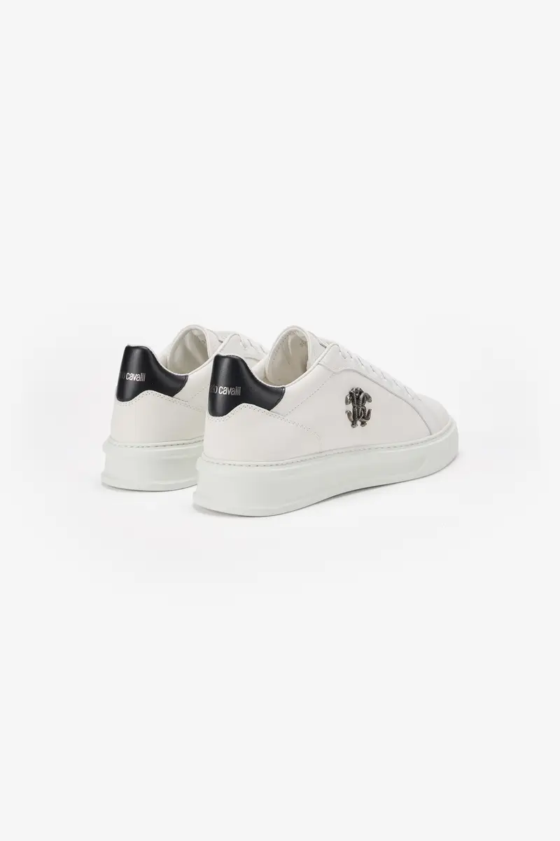 Roberto Cavalli White Sneakers With Metallic Crest | Thumbnail 3 Roberto Cavalli White Sneakers With Metallic Crest | Thumbnail 3