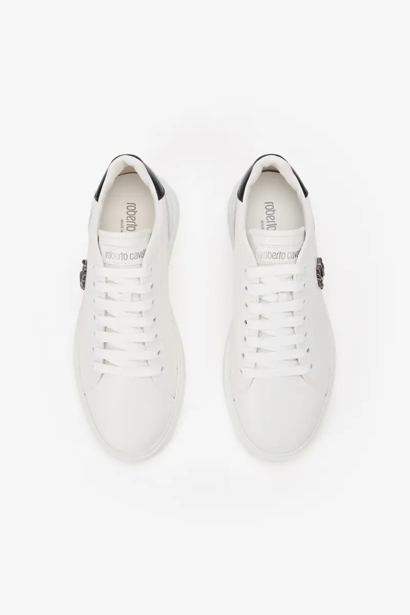 Roberto Cavalli White Sneakers With Metallic Crest | Thumbnail 4 Roberto Cavalli White Sneakers With Metallic Crest | Thumbnail 4