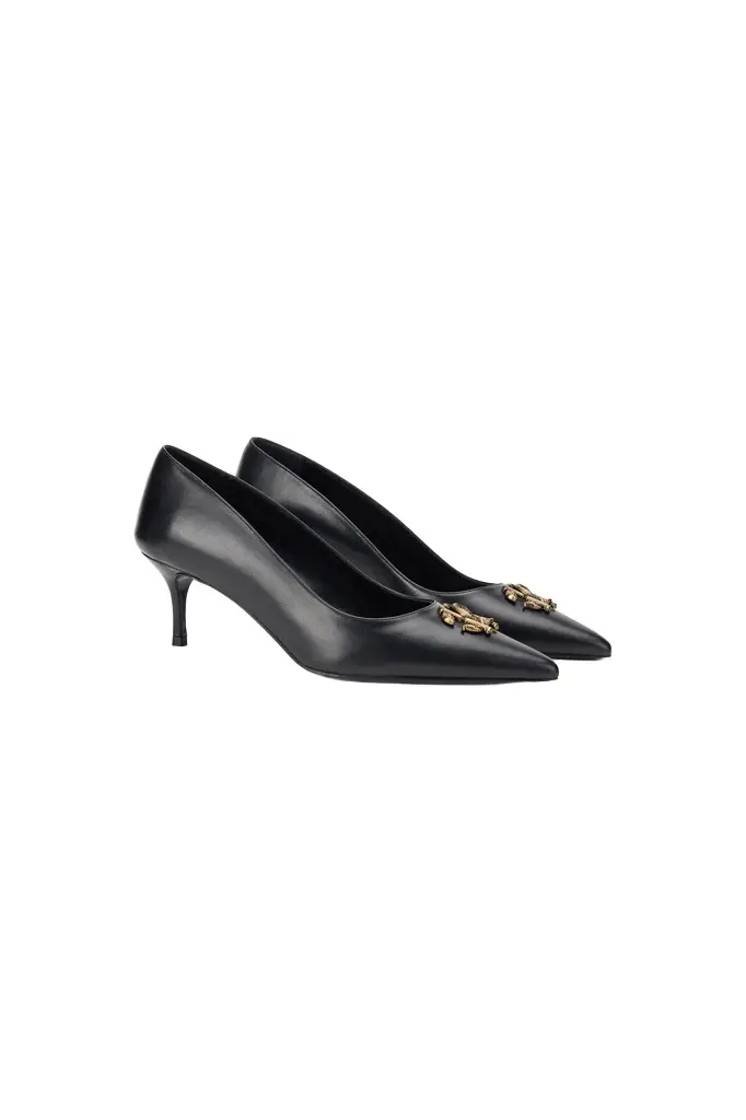 Black Pumps With Jewel Embellishment Black Pumps With Jewel Embellishment