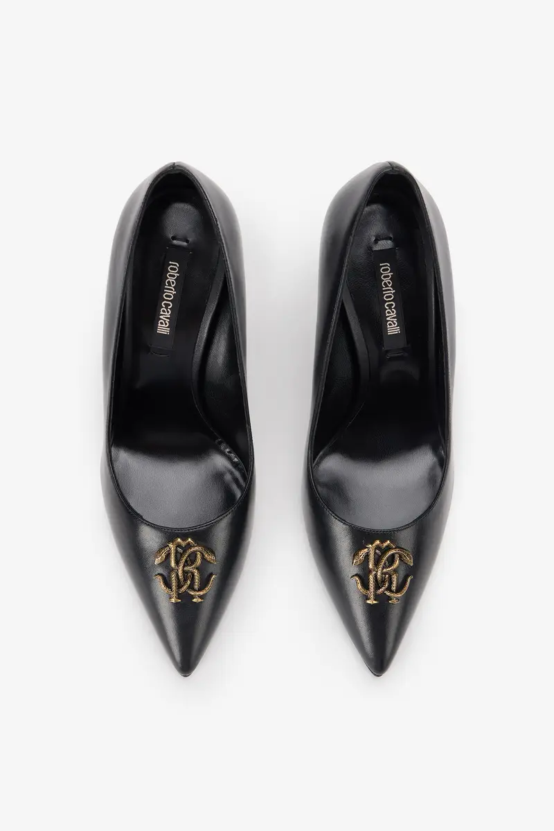 Roberto Cavalli Black Pumps With Gold Bee Detail | Thumbnail 4 Roberto Cavalli Black Pumps With Gold Bee Detail | Thumbnail 4