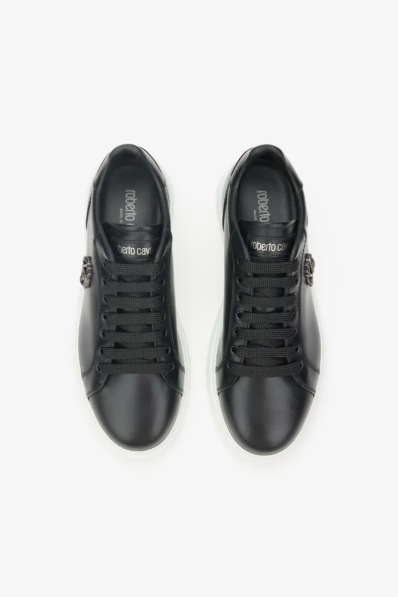 Roberto Cavalli Leather Sneakers with Logo Detail | Thumbnail 4 Roberto Cavalli Leather Sneakers with Logo Detail | Thumbnail 4