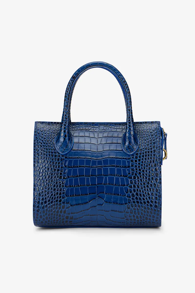 Roberto Cavalli Blue Croc-Effect Top Handle Bag | Thumbnail 3