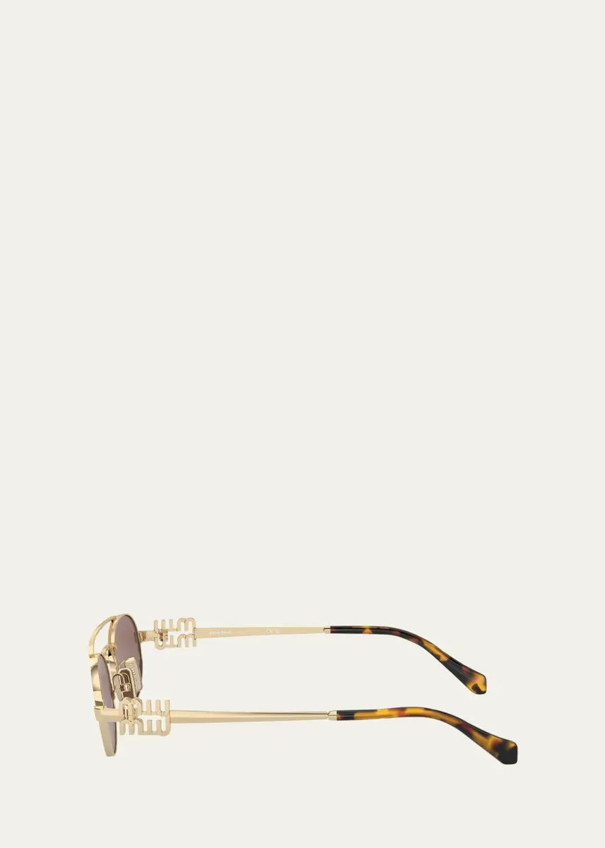 Miu Miu Logo Metal Aviator Sunglasses | Thumbnail 3 Miu Miu Logo Metal Aviator Sunglasses | Thumbnail 3
