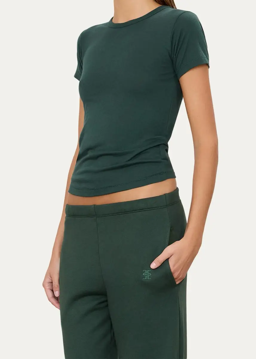 ÉTERNE Fitted Crewneck Short-Sleeve T-Shirt | Thumbnail 4