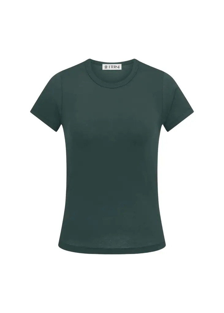 ÉTERNE Fitted Crewneck Short-Sleeve T-Shirt