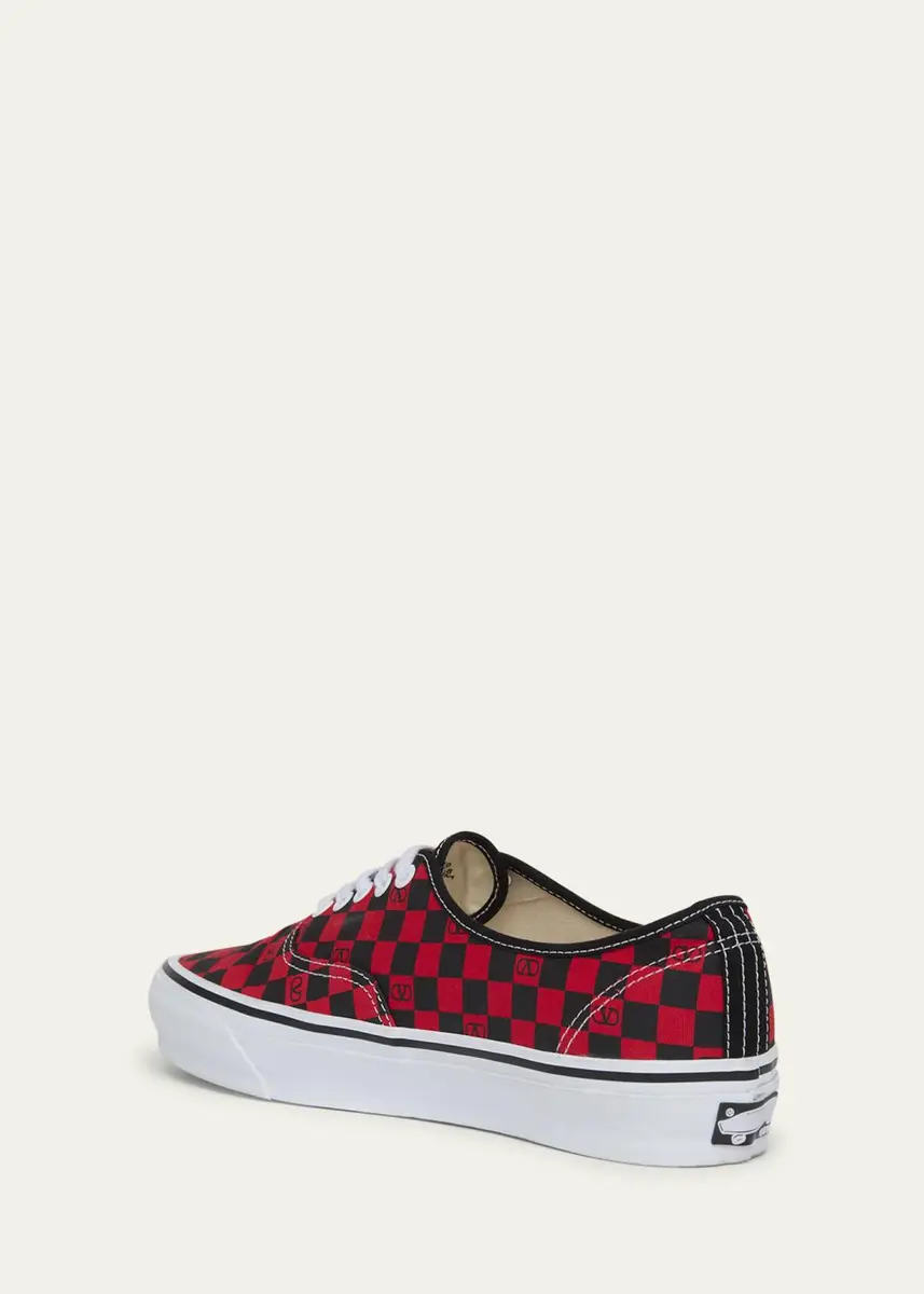 Valentino Garavani x Vans Men's Tess St VLogo Check Canvas Low-Top Sneakers | Thumbnail 4 Valentino Garavani x Vans Men's Tess St VLogo Check Canvas Low-Top Sneakers | Thumbnail 4