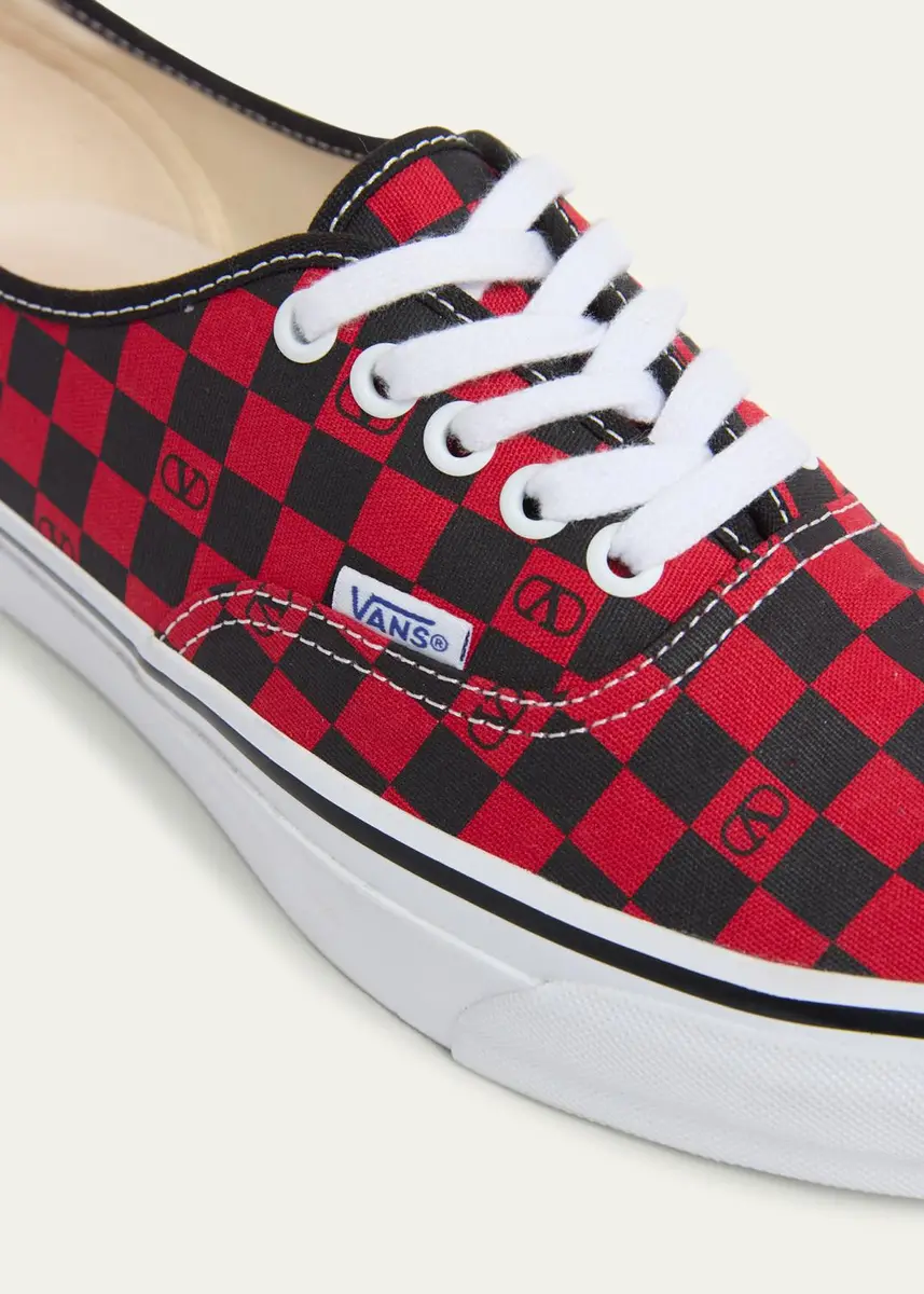 Valentino Garavani x Vans Men's Tess St VLogo Check Canvas Low-Top Sneakers | Thumbnail 5 Valentino Garavani x Vans Men's Tess St VLogo Check Canvas Low-Top Sneakers | Thumbnail 5