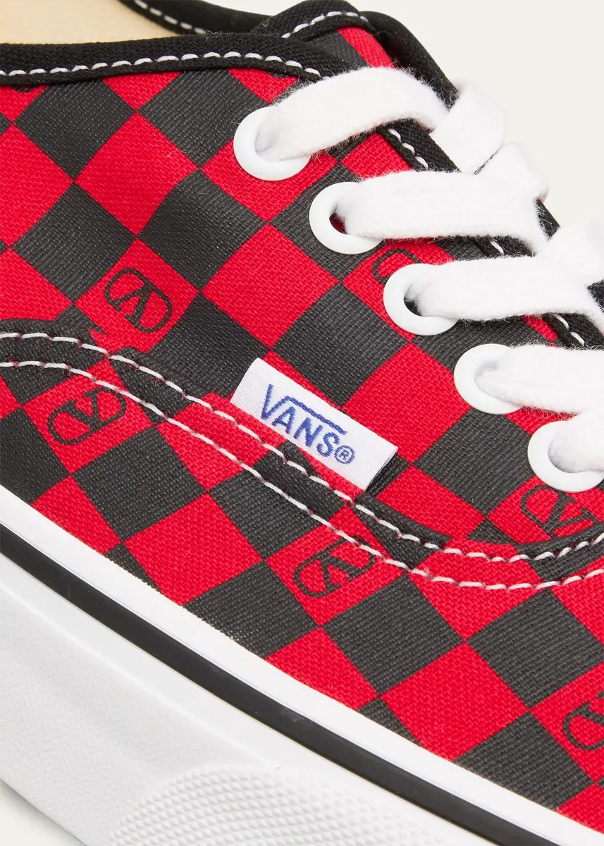 Valentino Garavani x Vans Men's Tess St VLogo Check Canvas Low-Top Sneakers | Thumbnail 7 Valentino Garavani x Vans Men's Tess St VLogo Check Canvas Low-Top Sneakers | Thumbnail 7