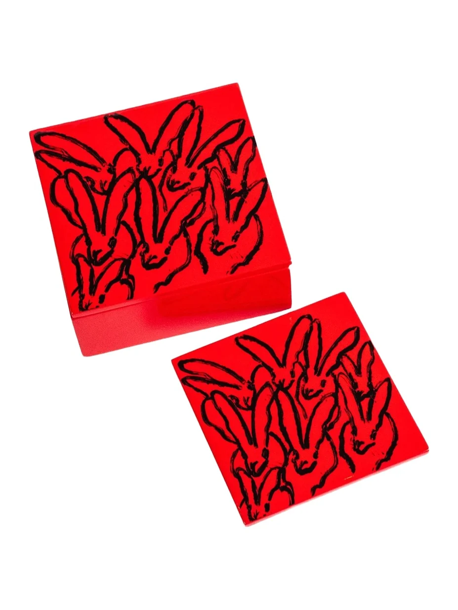 Red Rover Lacquered 5-Piece Coaster Box Set