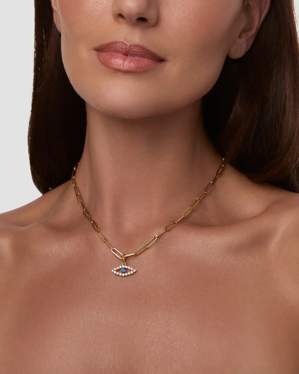 Jennifer Fisher Jennifer Fisher Floating Diamond Evil Eye Charm | Thumbnail 2 Jennifer Fisher Jennifer Fisher Floating Diamond Evil Eye Charm | Thumbnail 2