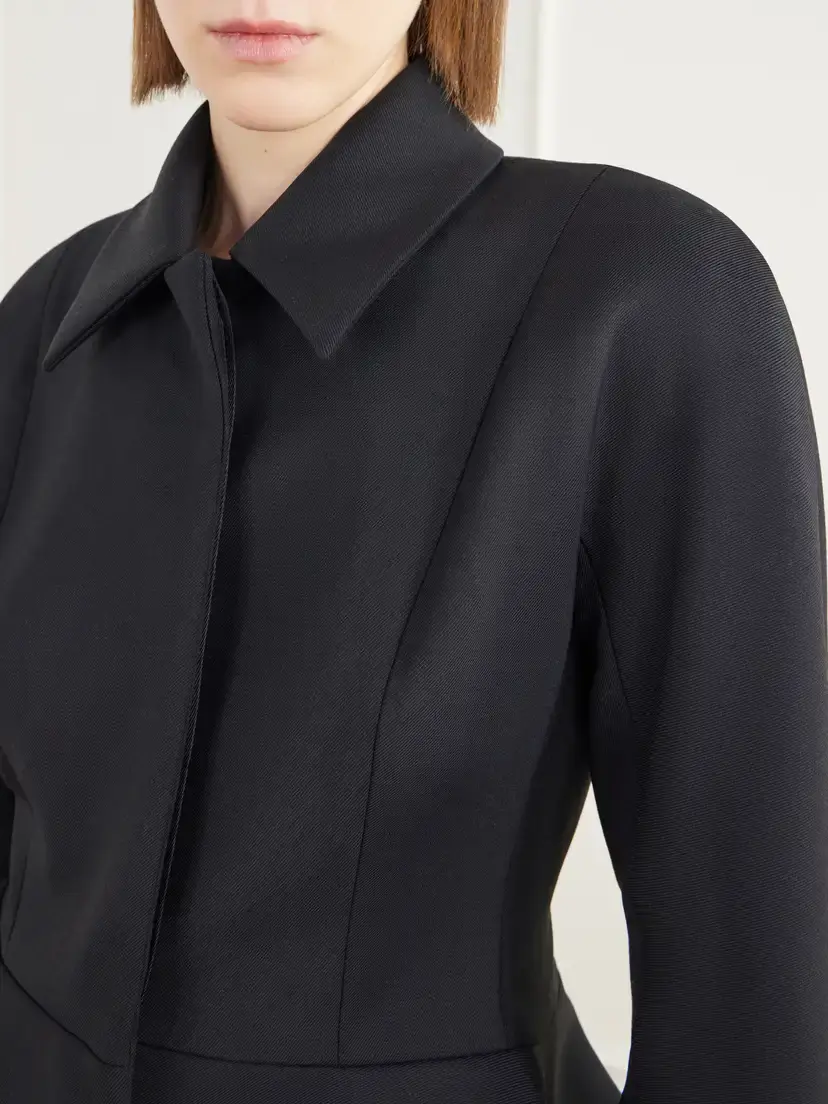 Stella McCartney Plush-trimmed Twill Peplum Jacket | Thumbnail 6 Stella McCartney Plush-trimmed Twill Peplum Jacket | Thumbnail 6