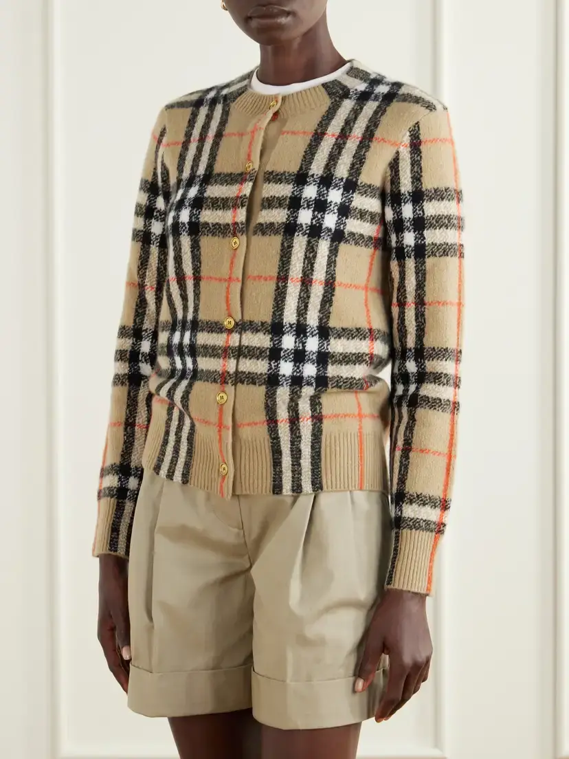 Burberry Checked Cashmere Cardigan | Thumbnail 3 Burberry Checked Cashmere Cardigan | Thumbnail 3