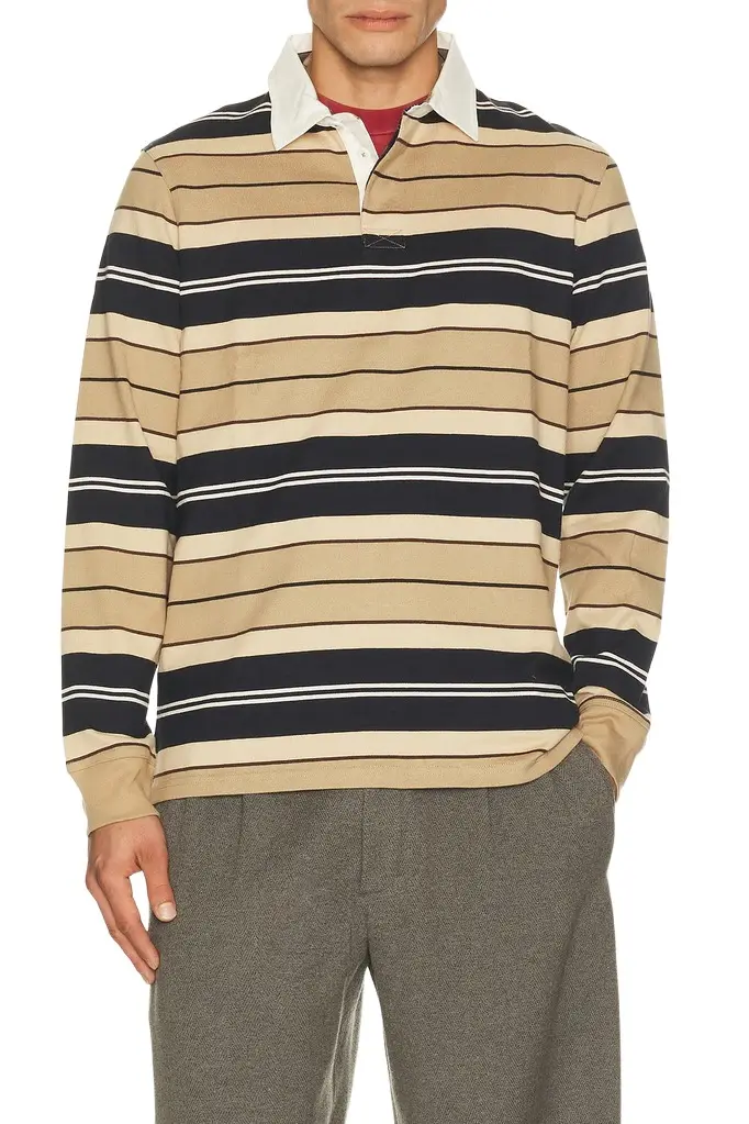 Barbour Frith Tartan Stripe Rugby Polo Shirt
