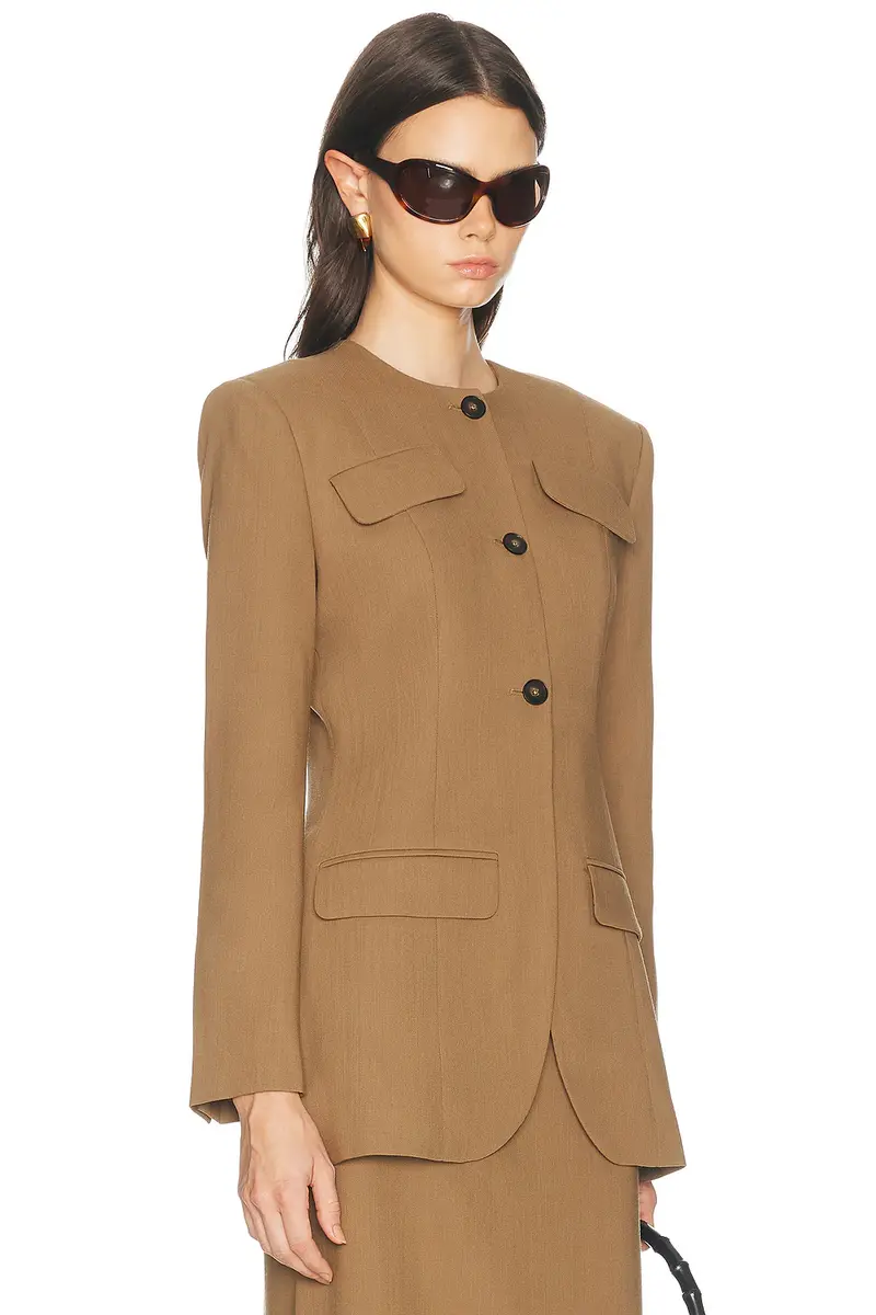 Helsa Wool Blend Suiting Jacket With Bows | Thumbnail 2 Helsa Wool Blend Suiting Jacket With Bows | Thumbnail 2