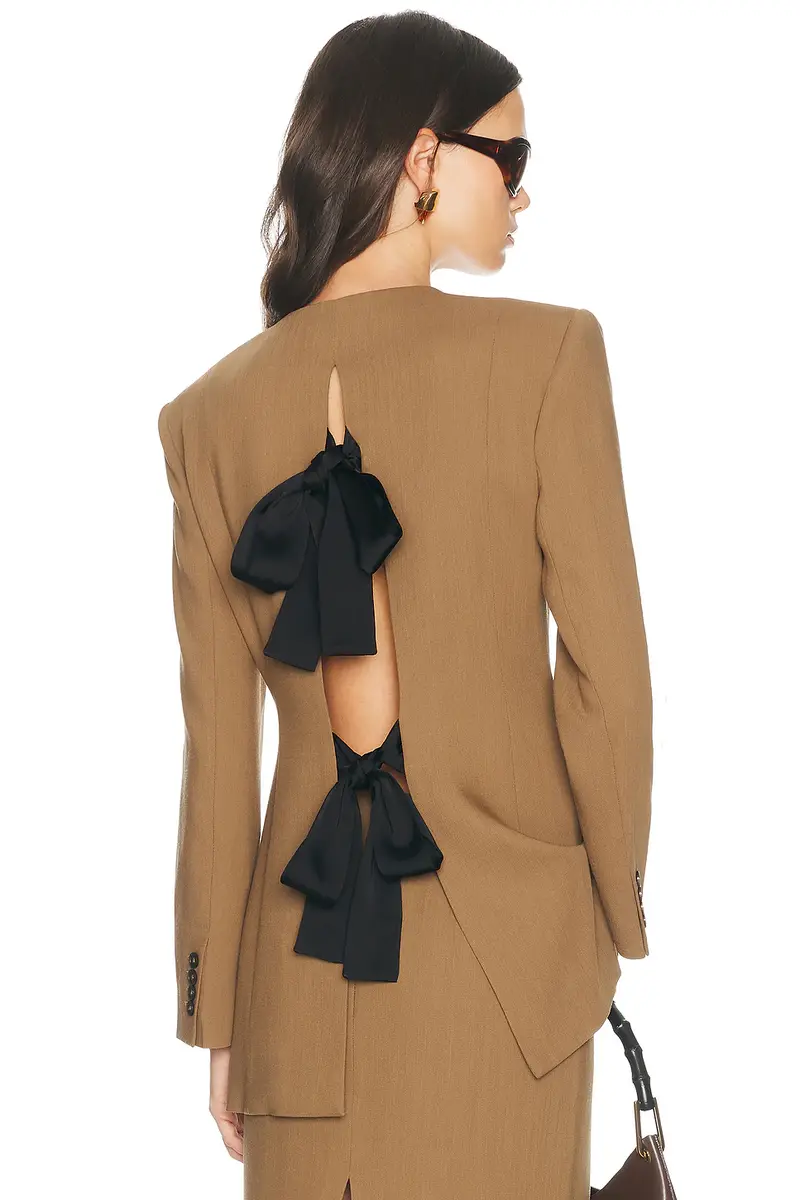 Helsa Wool Blend Suiting Jacket With Bows | Thumbnail 3 Helsa Wool Blend Suiting Jacket With Bows | Thumbnail 3