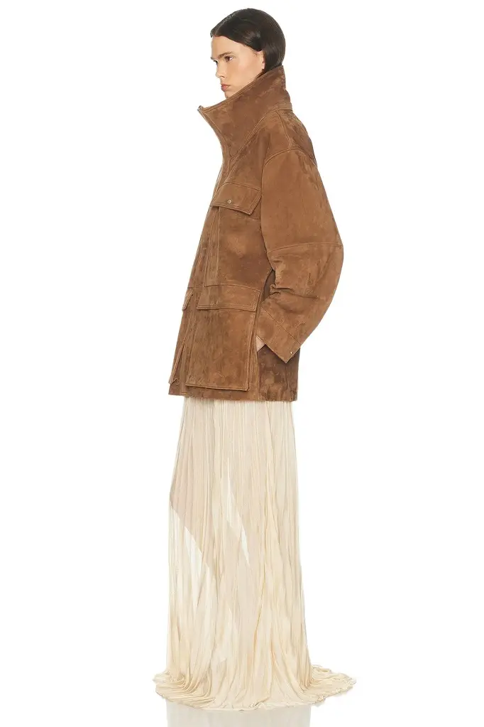Suede Oversized Utility Jacket Suede Oversized Utility Jacket