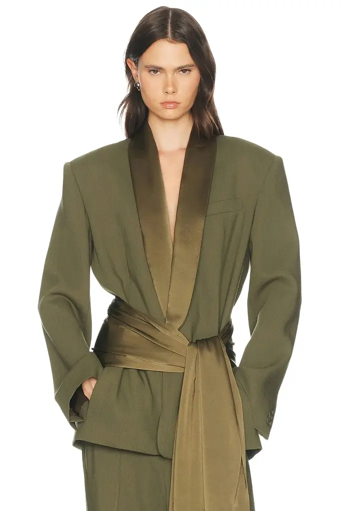 Wool Blend Longline Suiting Blazer Wool Blend Longline Suiting Blazer