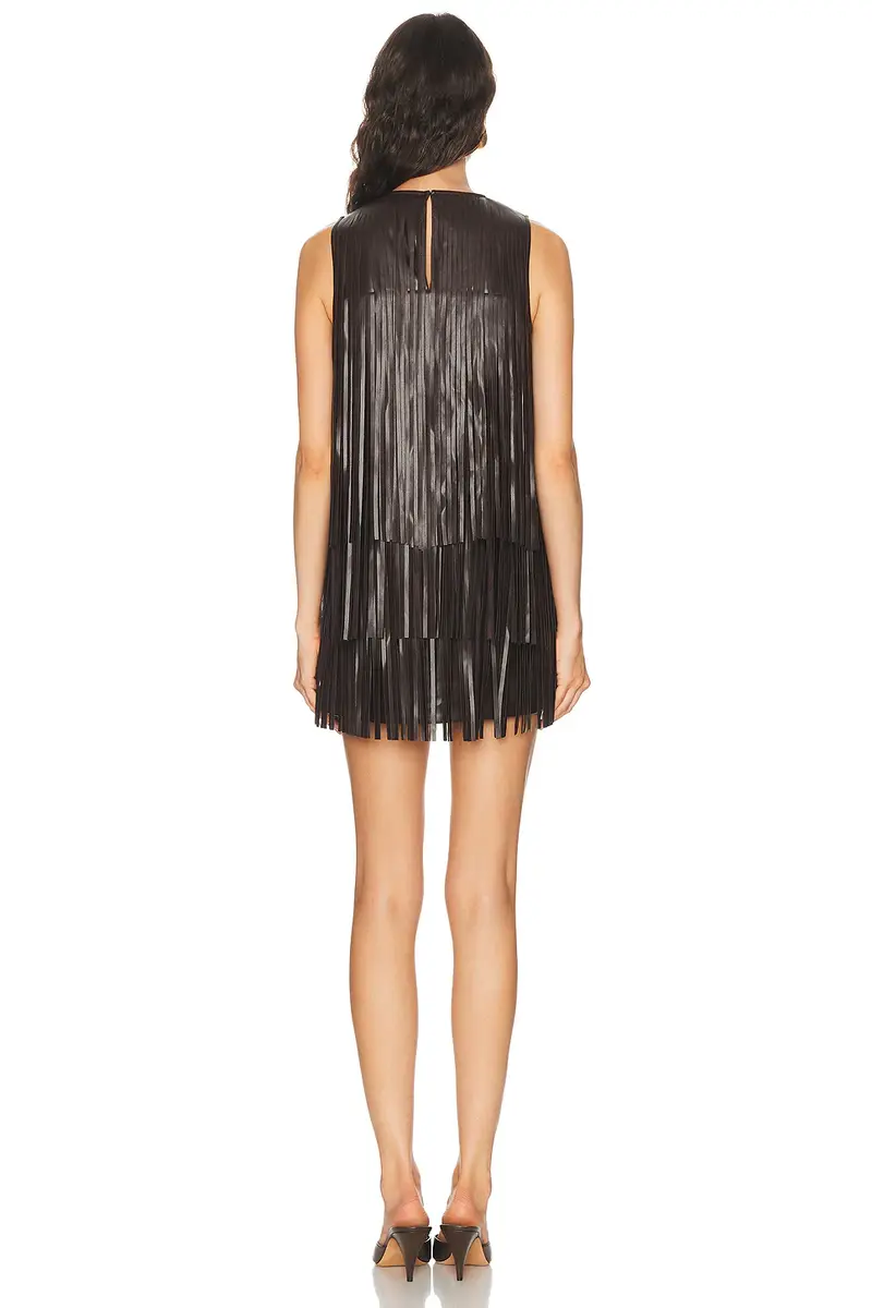 SIMONMILLER Sina Faux Leather Fringe Dress | Thumbnail 3 SIMONMILLER Sina Faux Leather Fringe Dress | Thumbnail 3