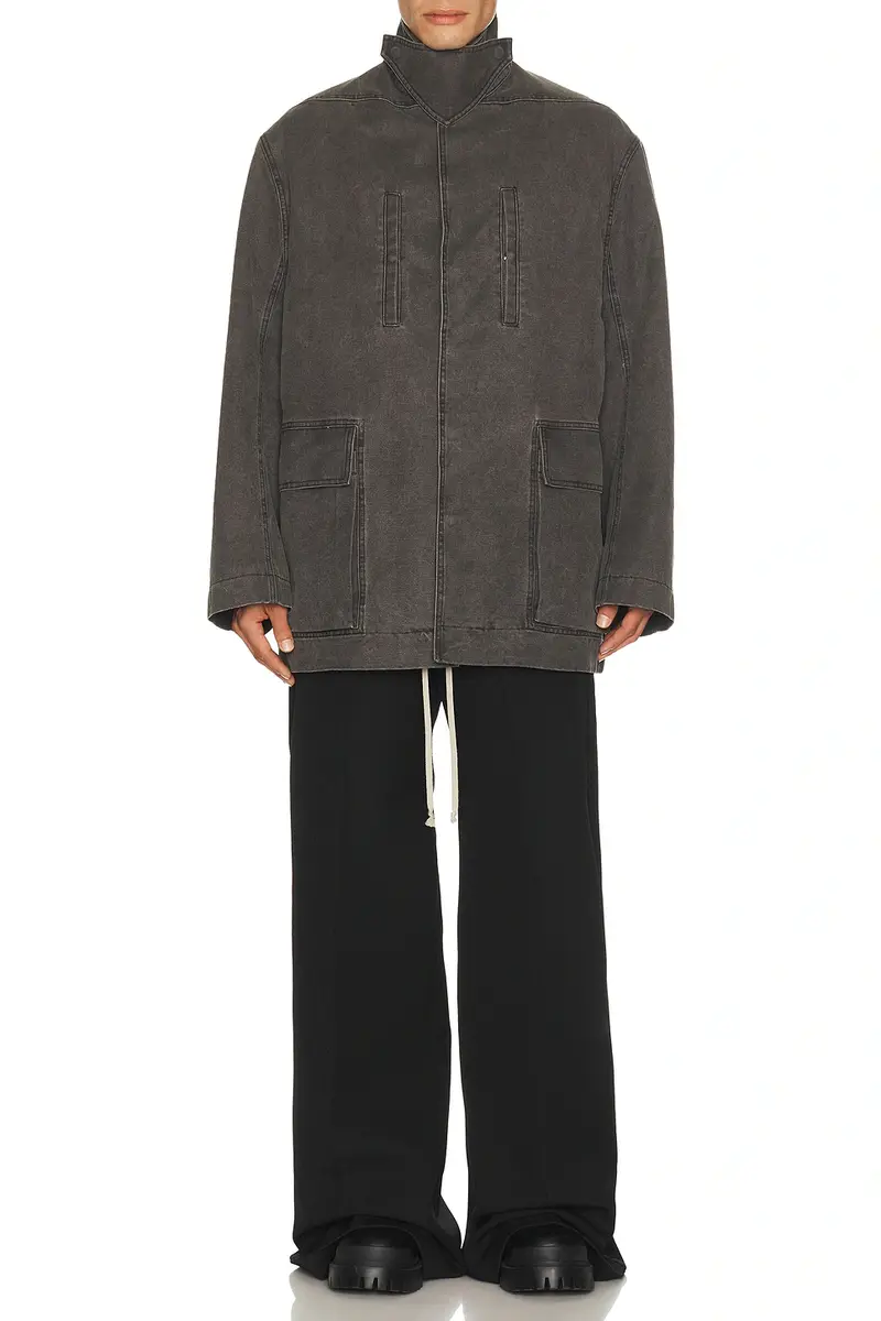 Rick Owens Collared Mac Jacket | Thumbnail 3 Rick Owens Collared Mac Jacket | Thumbnail 3