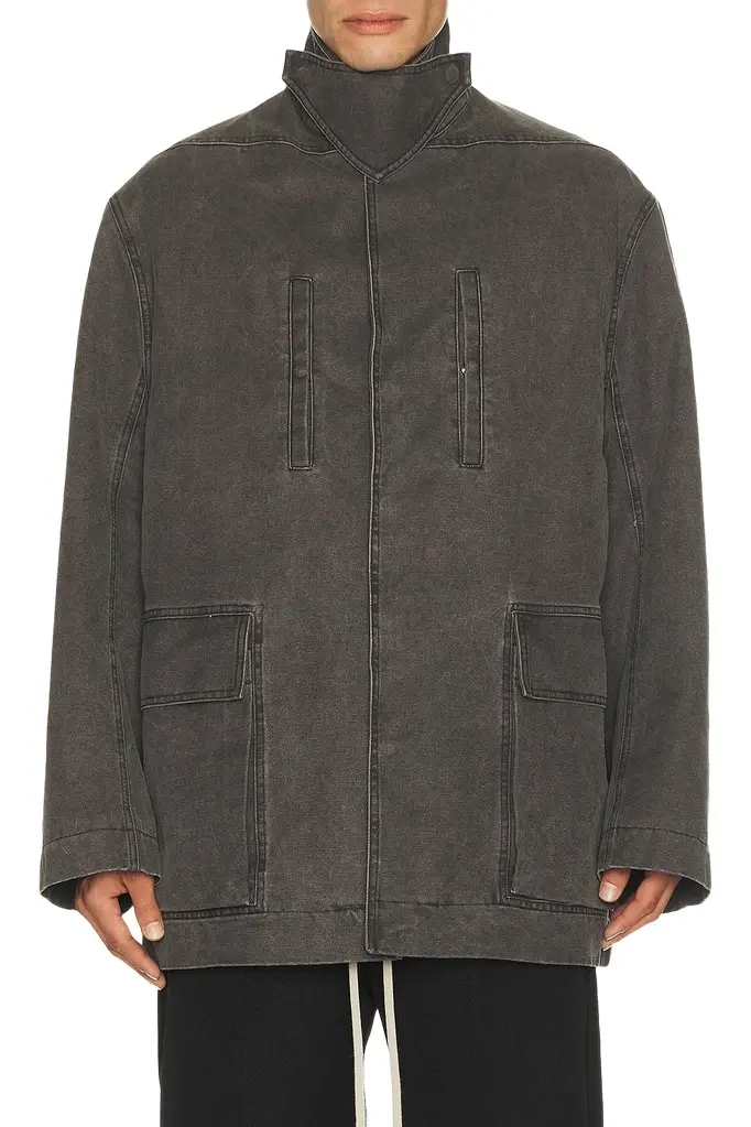 Rick Owens Collared Mac Jacket