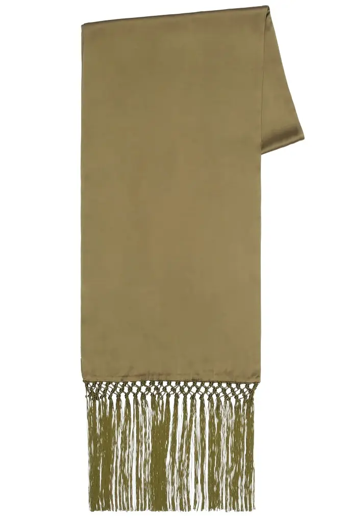 Helsa Satin Scarf Tie With Tassels