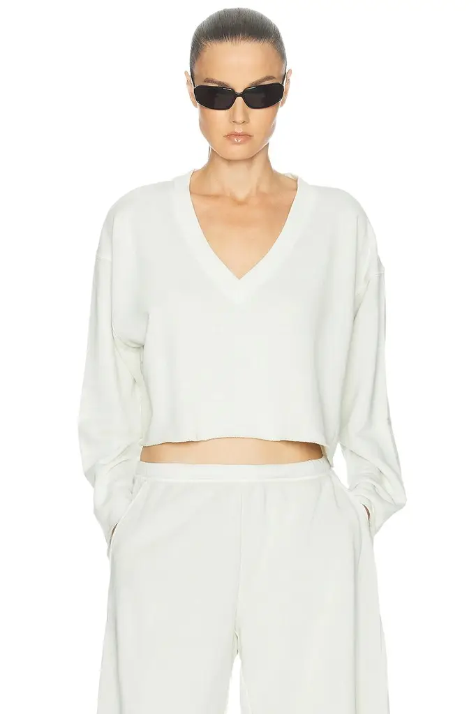 Fade Out Cropped Long Sleeve Sweatshirt Fade Out Cropped Long Sleeve Sweatshirt