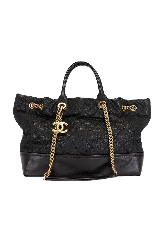 Chanel Caviar Globe Trotter Shopping Tote Bag
