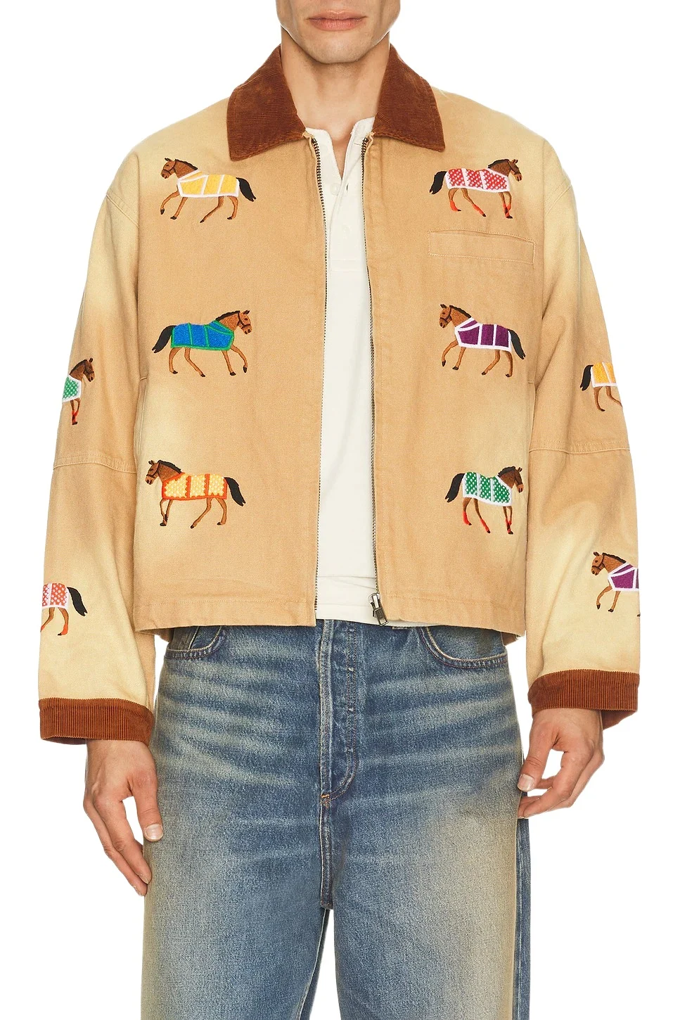 Lariat Horse Embroidered Work Jacket