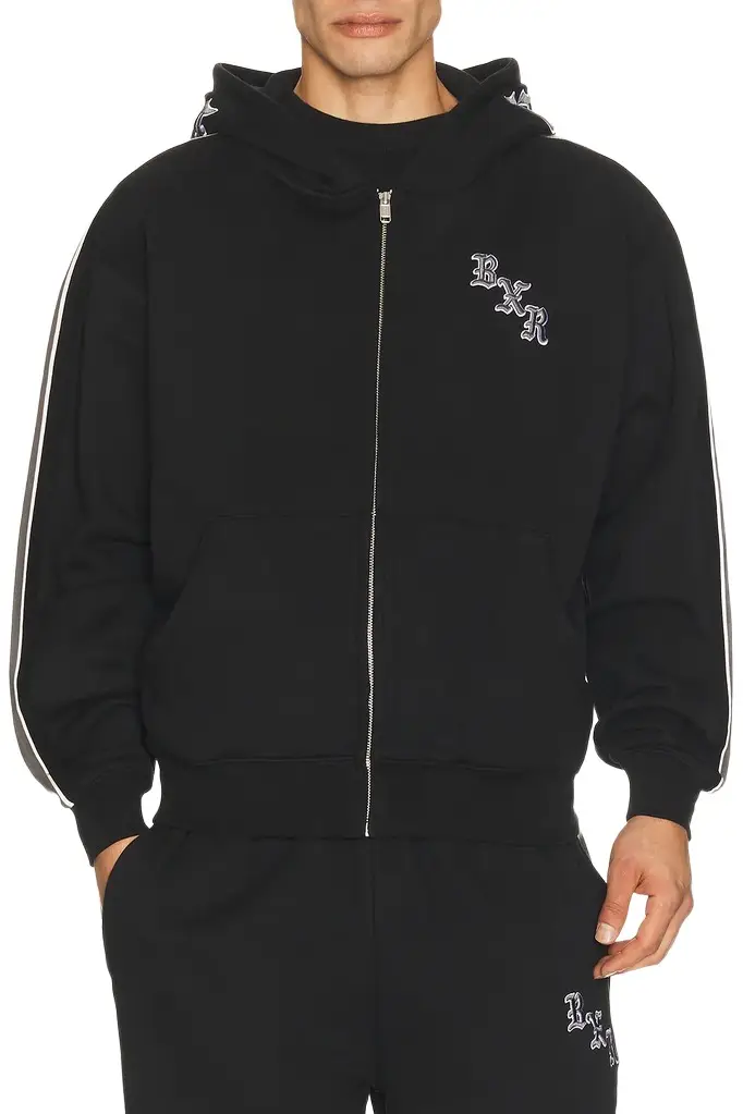 Sport Stripe Zip Up Hoodie