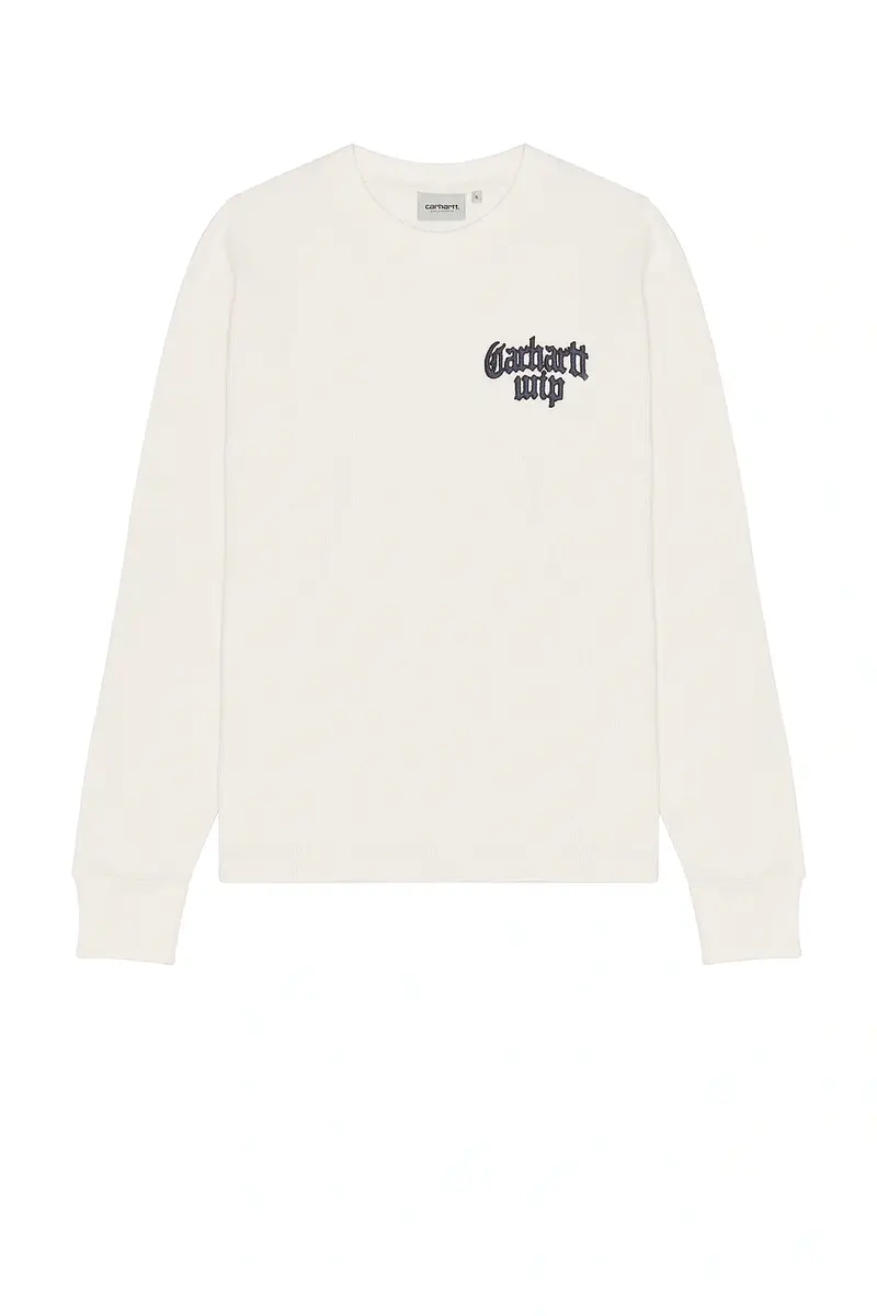 Carhartt WIP Long Sleeve Blackletter Waffle Tee Shirt | Thumbnail 4 Carhartt WIP Long Sleeve Blackletter Waffle Tee Shirt | Thumbnail 4