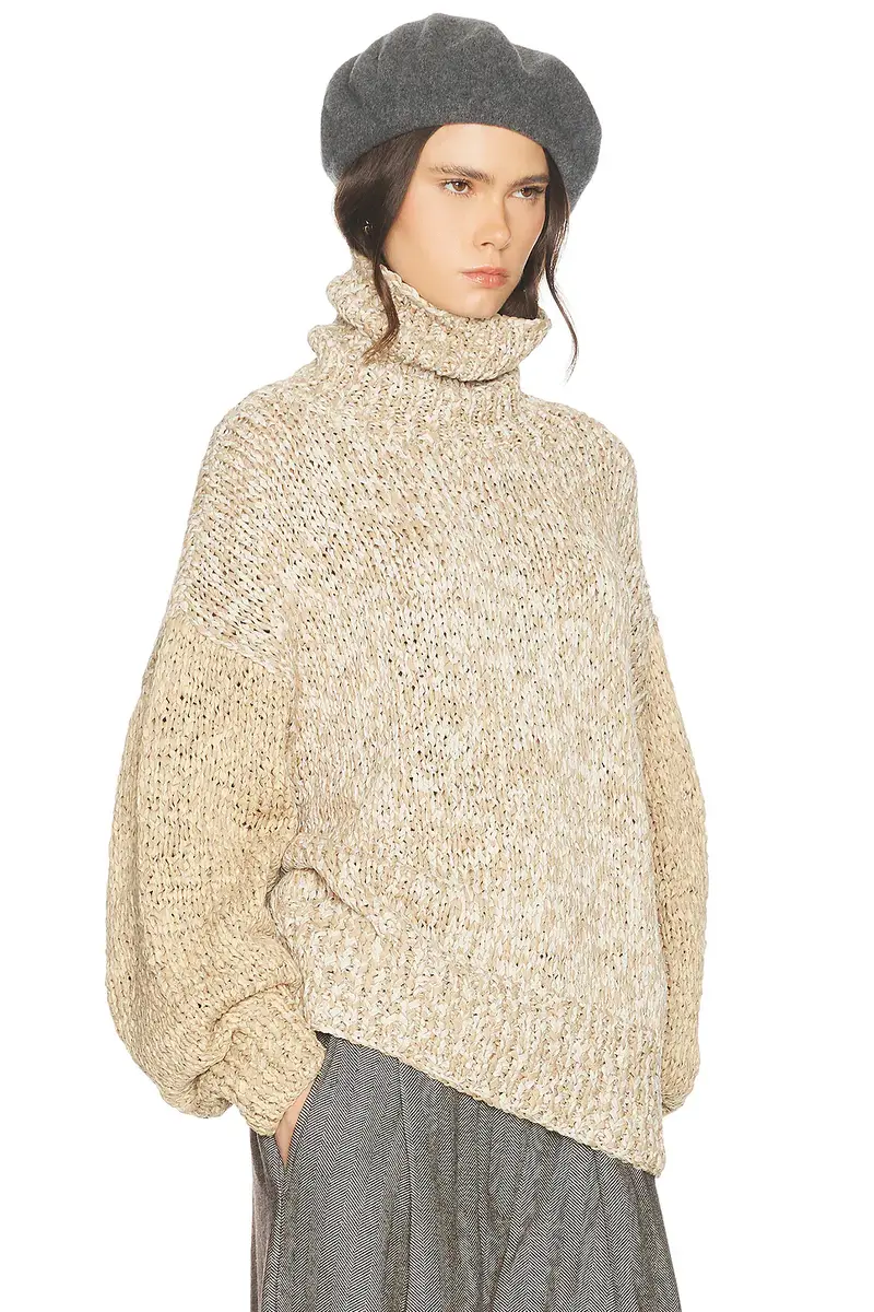 Helsa Carrmen Marled Knit Funnel Neck | Thumbnail 2