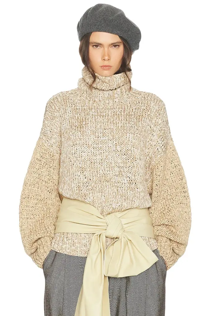 Helsa Carrmen Marled Knit Funnel Neck