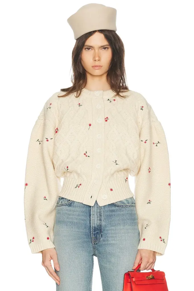 Jeanette Embroidered Merino Cardigan