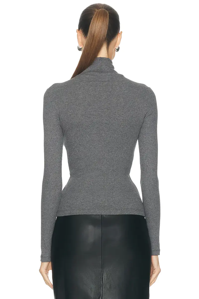 ENZA COSTA Cashmere Rib Turtleneck Top | Thumbnail 3 ENZA COSTA Cashmere Rib Turtleneck Top | Thumbnail 3