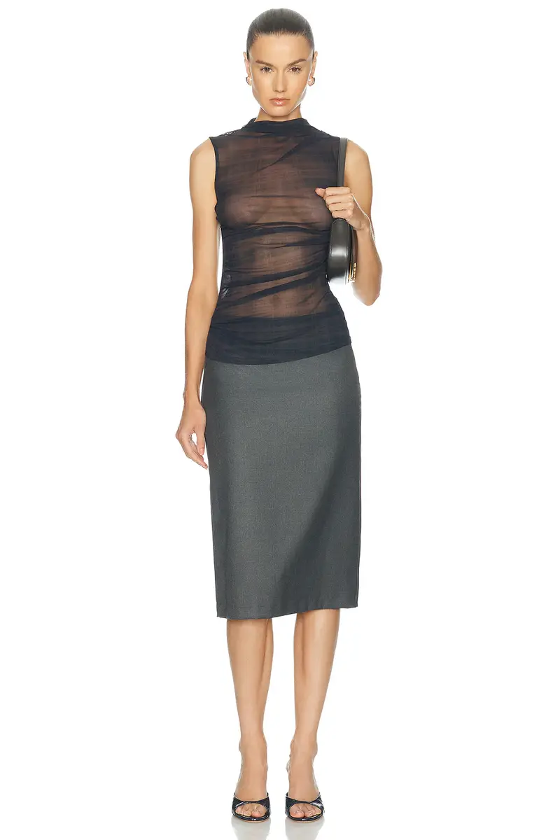 ENZA COSTA Mesh Sleeveless Twist Top | Thumbnail 4