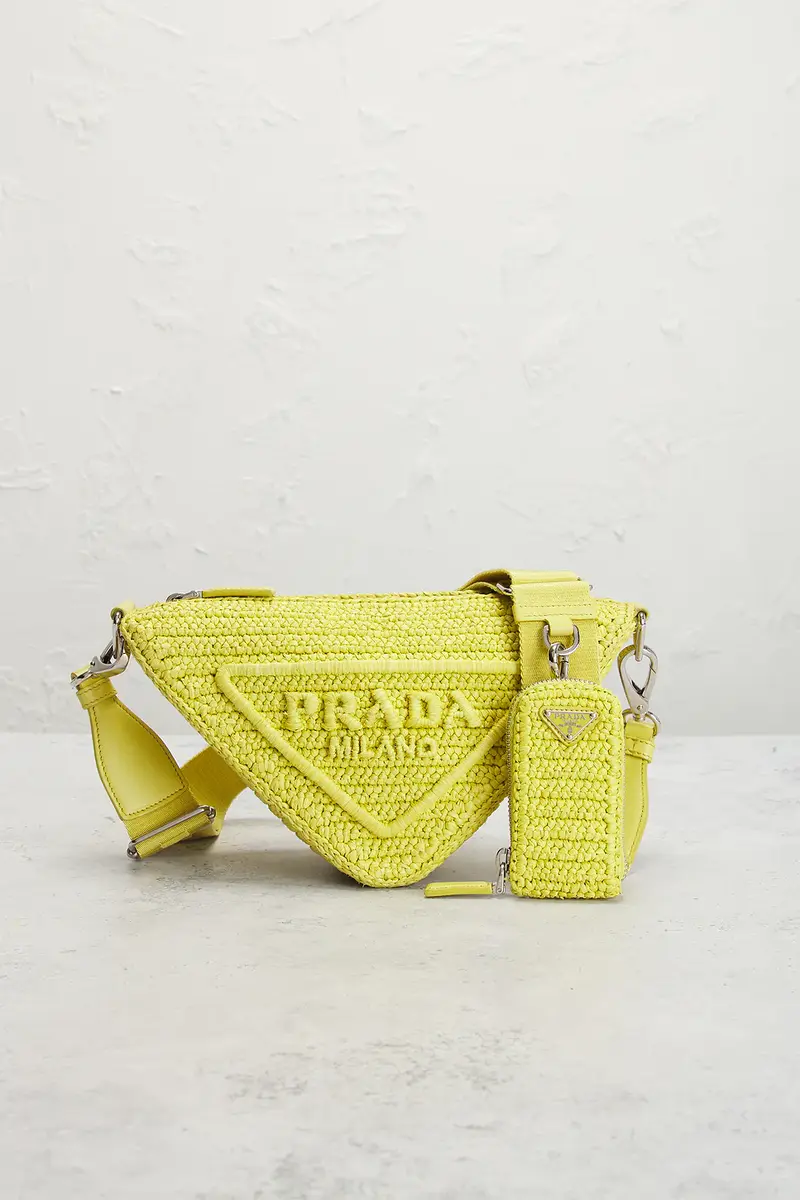 Prada Prada Raffia Triangle Shoulder Bag | Thumbnail 2 Prada Prada Raffia Triangle Shoulder Bag | Thumbnail 2