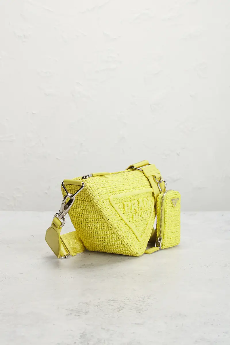 Prada Prada Raffia Triangle Shoulder Bag | Thumbnail 4 Prada Prada Raffia Triangle Shoulder Bag | Thumbnail 4