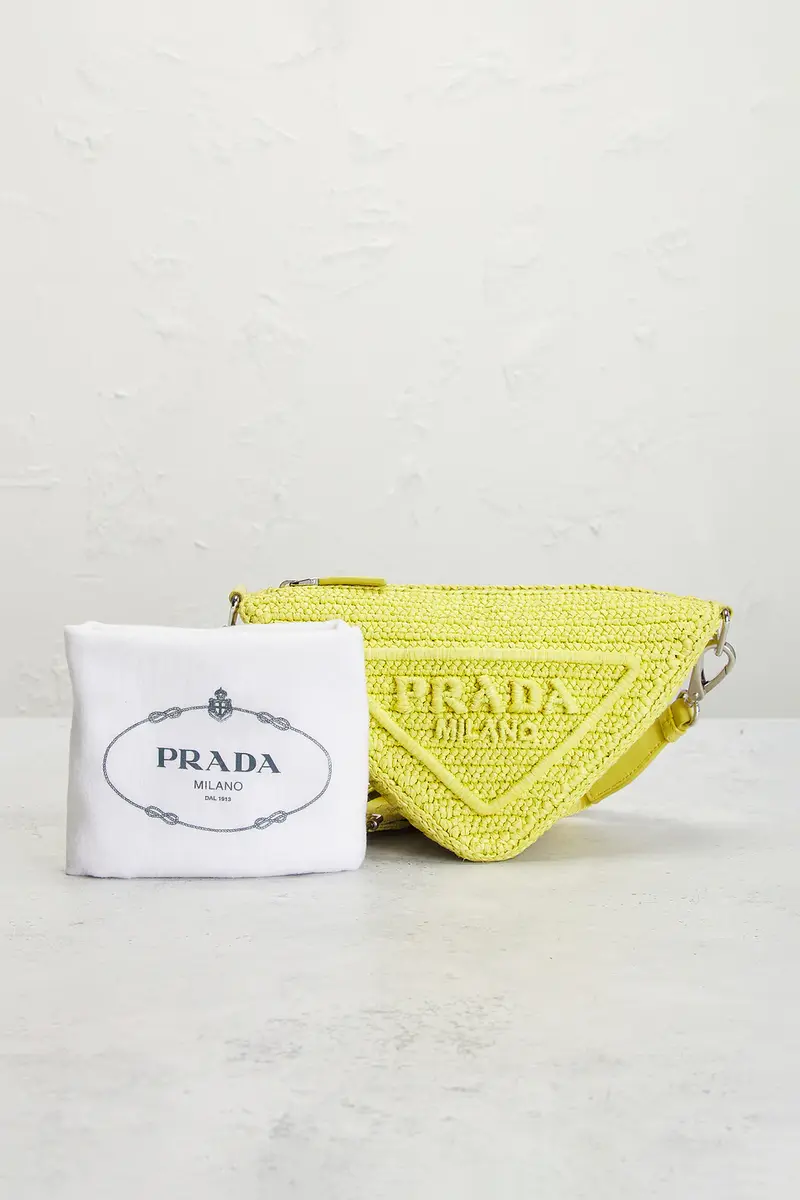 Prada Prada Raffia Triangle Shoulder Bag | Thumbnail 8 Prada Prada Raffia Triangle Shoulder Bag | Thumbnail 8