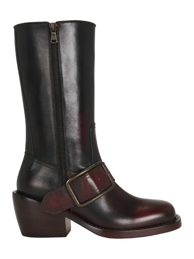 Mid Calf Square Toe Boot Mid Calf Square Toe Boot