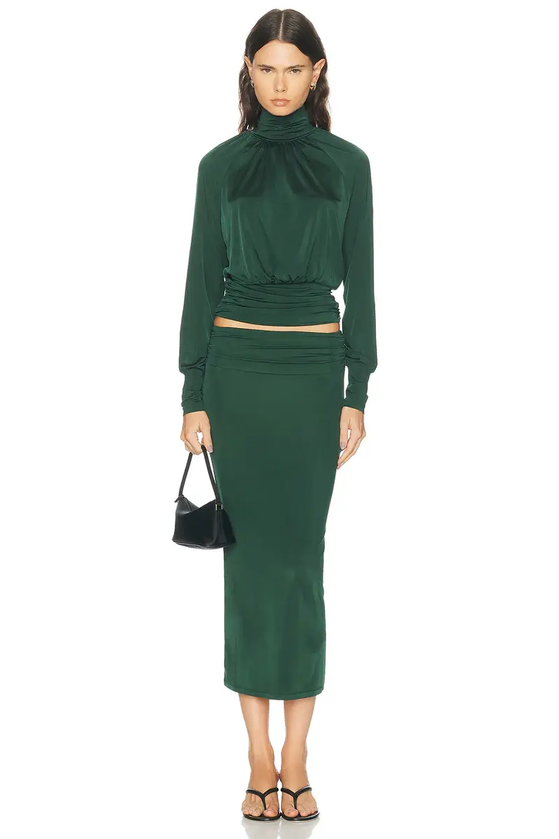 ÉTERNE Elsa Liquid Jersey Midi Skirt | Thumbnail 5 ÉTERNE Elsa Liquid Jersey Midi Skirt | Thumbnail 5