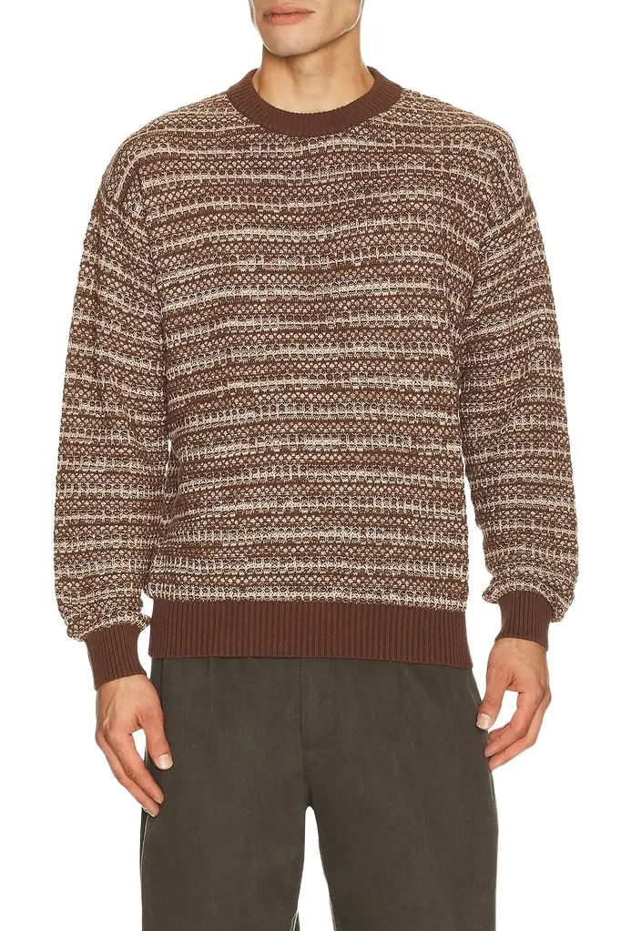 Jardim Cotton Blend Crew Neck Striped Sweater Jardim Cotton Blend Crew Neck Striped Sweater