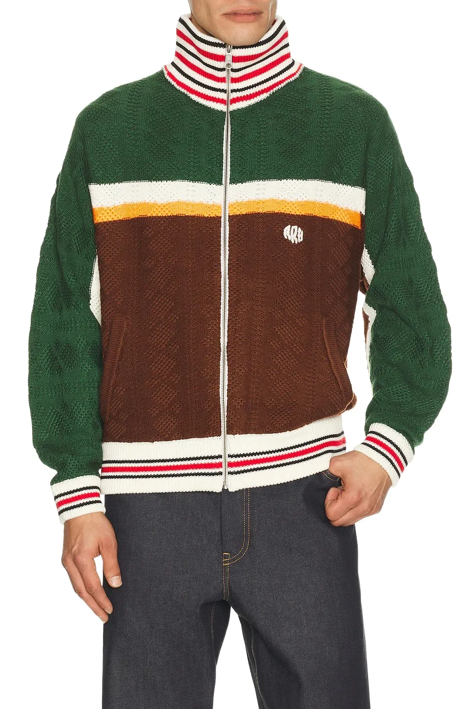 rice nine ten Multicolor Knitted Track Jacket