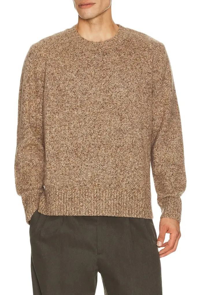 Soft Goat Marled Relaxed Fit Crewneck Sweater