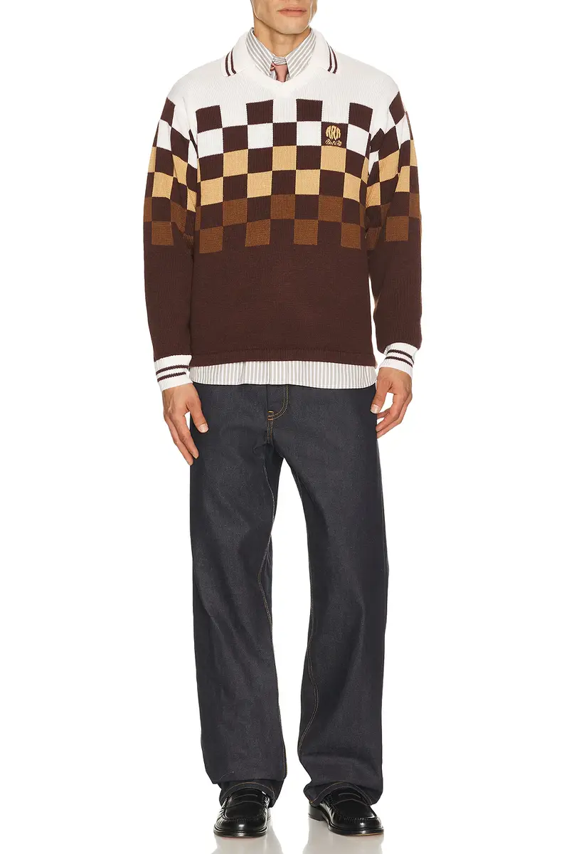 rice nine ten Knitting Checkerd Game Shirt | Thumbnail 3 rice nine ten Knitting Checkerd Game Shirt | Thumbnail 3