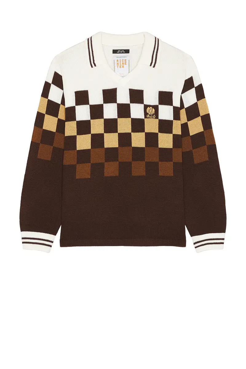rice nine ten Knitting Checkerd Game Shirt | Thumbnail 4 rice nine ten Knitting Checkerd Game Shirt | Thumbnail 4