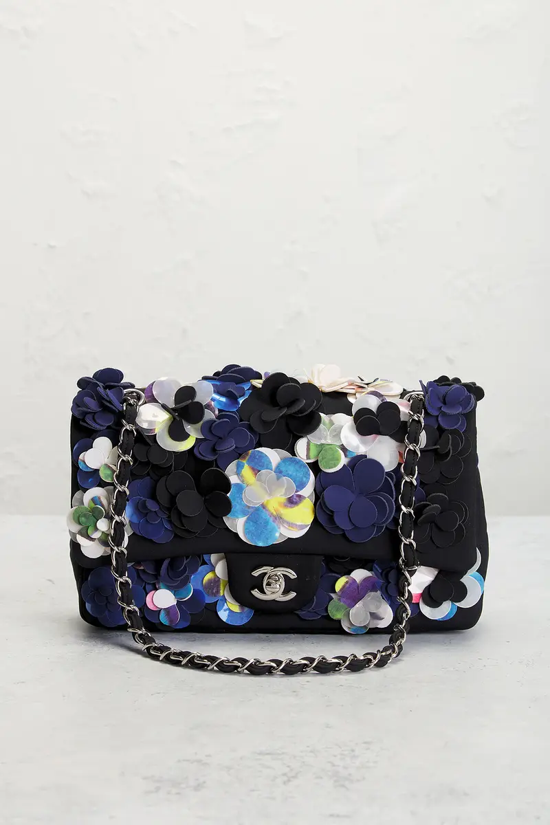 Chanel Chanel Neoprene Camellia Flap Bag | Thumbnail 2